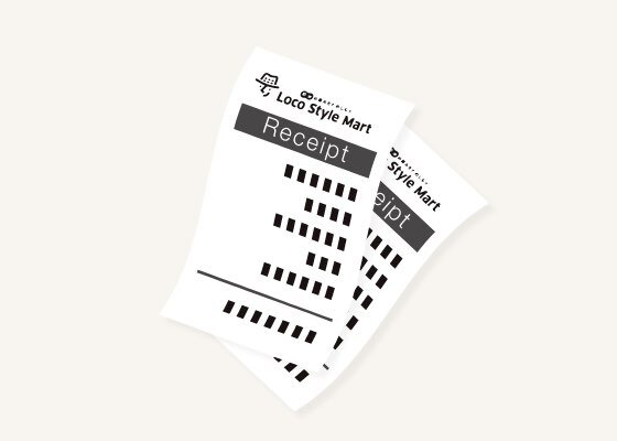 ロコスタイルマートでお買い物をしてレシートをもらう。