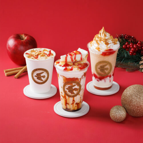季節限定カフェドリンクメニュー『Happy Melty Christmas　アップルシナモン＆フランボワーズ』 11月19日開始！