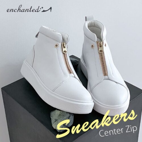 センタージップがアクセントにモードにキマるハイカットスニーカー